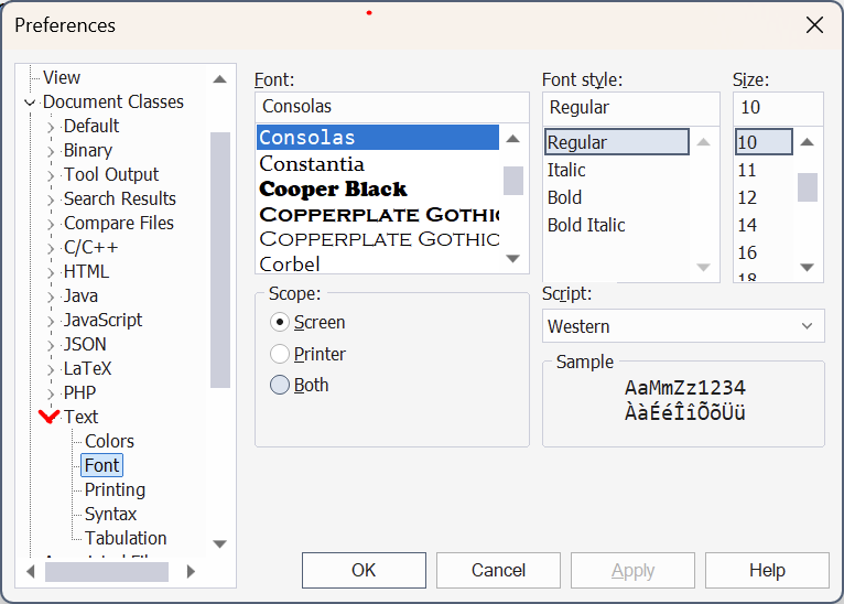 ((image hh9xprof-fontsize.png should appear here))